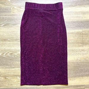 Glitter purple fitted skirt pencil skirt Halloween wild fable slit long skirt